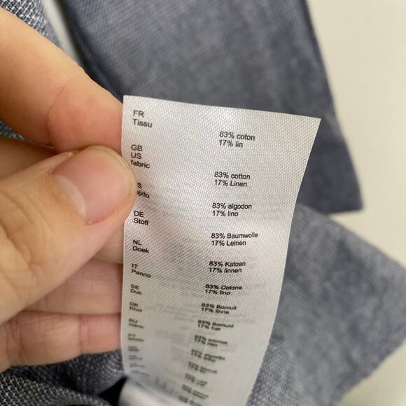 Maje Blue Degriffe Cotton Linen Blend Shirt Dress 1 Small - Picture 7 of 11